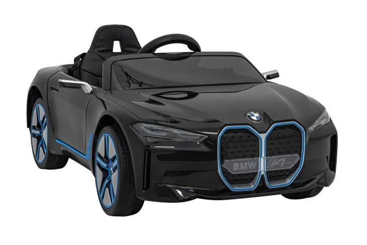 Autko na akumulator BMW i4 dla dzieci Czarny + Wolny Start + EVA + Ekoskóra