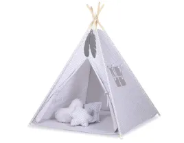 namiot-tipi-dla-dzieci-zawieszki-piora-mini-rozeta-szara