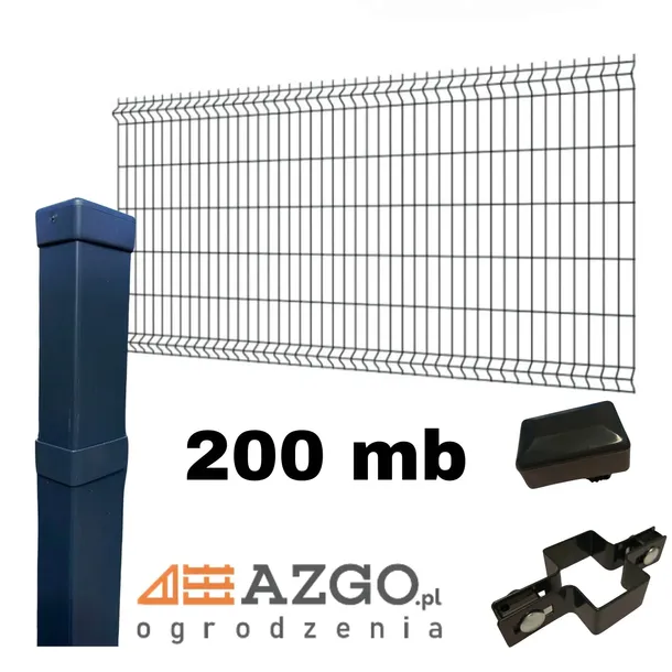 Ogrodzenie Panelowe 153cm fi4 – KOMPLET 200 mb (panele, słupki i akcesoria)