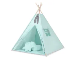 namiot-tipi-dla-dzieci-mata-poduszki-zawieszki-piora-jasna-mieta