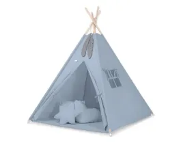 namiot-tipi-dla-dzieci-mata-poduszki-zawieszki-piora-brudny-niebies