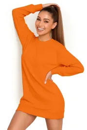 bluza-damska-oversize-modna-dresowa-sukienka-bawelniana-m-pomaranczowa