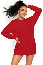 bluza-damska-oversize-modna-dresowa-sukienka-bawelniana-xxl-czerwona