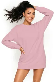 bluza-damska-oversize-modna-dresowa-sukienka-bawelniana-xxl-rozowa