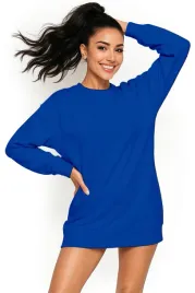 bluza-damska-oversize-modna-dresowa-sukienka-bawelniana-xxl-niebieska