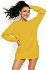 bluza-damska-oversize-modna-dresowa-sukienka-bawelniana-m-zolta