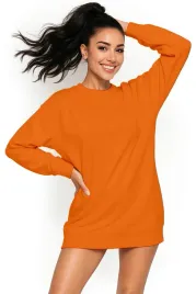bluza-damska-oversize-modna-dresowa-sukienka-bawelniana-m-pomaranczowa