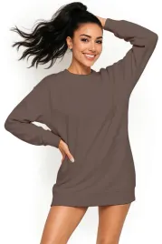 bluza-damska-oversize-modna-dresowa-sukienka-bawelniana-s-brazowa