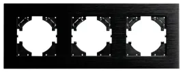 viplast-ramka-potrojna-wlacznika-gniazdka-szczotkowane-aluminium-czarna