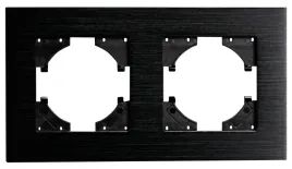 viplast-ramka-podwojna-wlacznika-gniazdka-szczotkowane-aluminium-czarna
