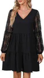 sukienka-mini-damska-v-neck-falbany-koronka-rekaw-s-czarna