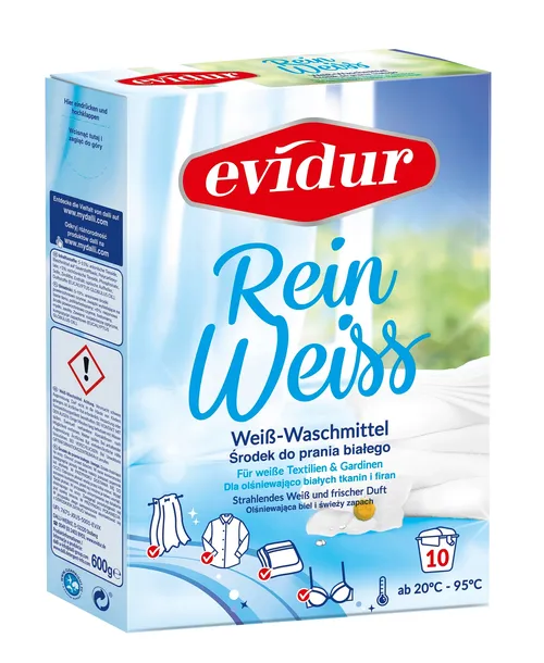 Niemiecki PROSZEK Dalli EVIDUR prania białego FIRAN bielizny 600g DE 10Prań