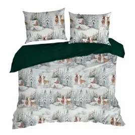 posciel-swiateczna-fairyland-220x200-2x70x80-turkusowa-zimowa
