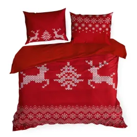 posciel-swiateczna-noel-220x200-2x70x80-gwiazdki-renifery-czerwona