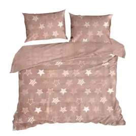 posciel-welwetowa-fl-160x200-70x90x2-cm-pudrowy-roz-biale-gwiazdki