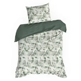 posciel-z-mikrofibry-donna-140x200-70x80-biala-w-zielone-liscie