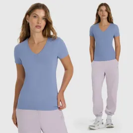 koszulka-damska-4f-t-shirt-slim-sportowy-bawelniany-klasyczny-denim-m