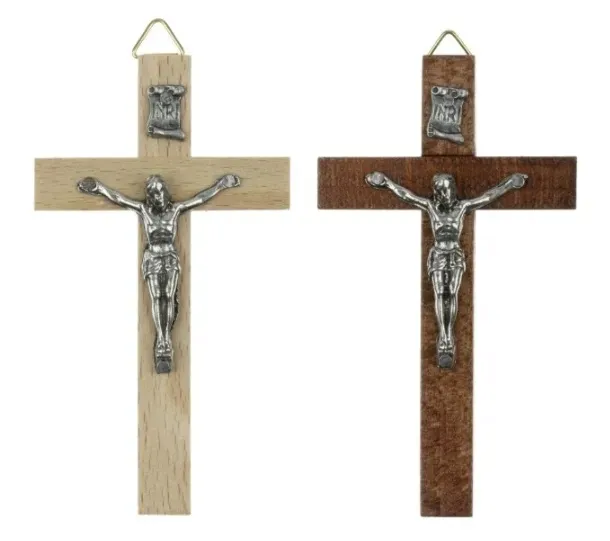 KRZYŻ DREWNIANY wiszący na ścianę TRADYCYJNY 2 rodzaje wys.9cm