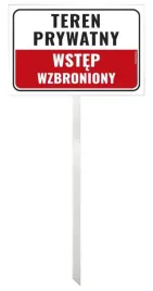 trzonek-tabliczka-aluminium-teren-prywatny-wstep