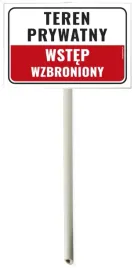 trzonek-tabliczka-teren-prywatny-wstep-wbroniony