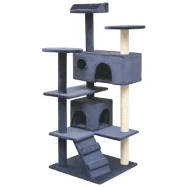 drapak-dla-kotow-z-domkami-i-platformami-ciemnoniebieski-67x67x125-cm