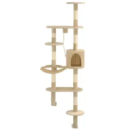 nascienny-drapak-dla-kotow-z-domek-i-platformami-bezowy-194-cm-60x30