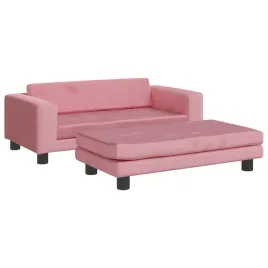 dziecieca-sofa-z-podnozkiem-aksamitna-rozowa-100x50x30-cm