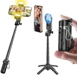 kij-selfie-stick-kieszeniowy-mini-statyw-tripod-bluetooth-lampa-led-czarny