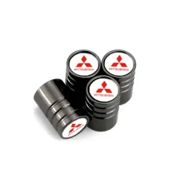 metalowe-nakretki-na-wentyle-czarny-chrom-z-logo-mitsubishi-solidne