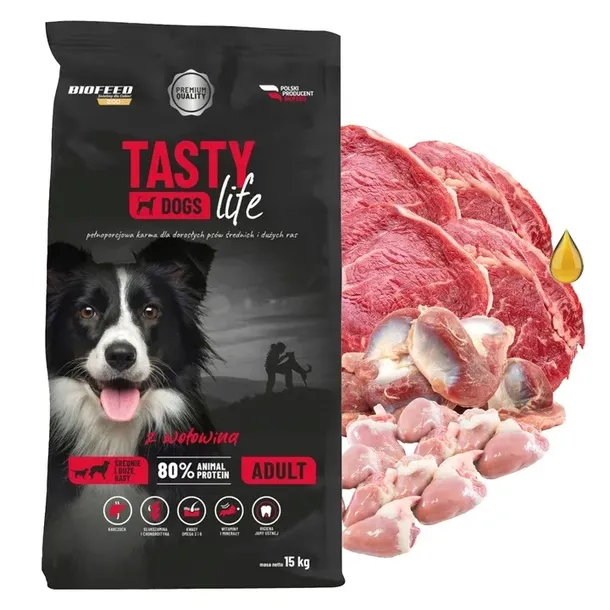 BIOFEED Tasty Dogs Life karma sucha dla psa Wołowina 12 kg