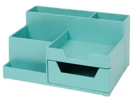 organizer-na-biurko-przybornik-szuflada-na-karteczki-dlugopisy-mietowy