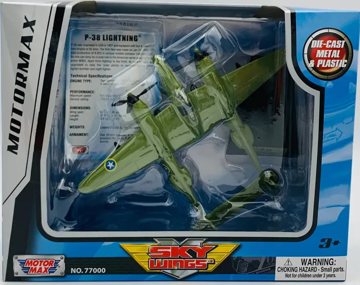 samolot-lockheed-p-38-lightning-model-metal-motormax-okres-ii-wojna-swiatowa