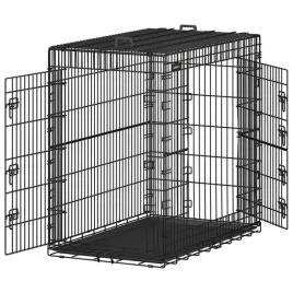 songmics-klatka-dla-psa-skladana-2-drzwi-duza-xxl-122x74x114cm-czarna