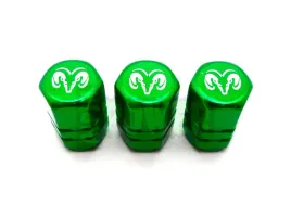 nakretki-na-wentyle-dodge-zielone-z-logo-dodge-solidne-trwale-nowoczesne