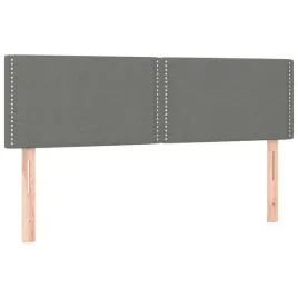 zaglowek-lozka-ciemnoszary-144-x-5-x-78-88-cm-tapicerowany-z-nitami