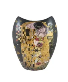 wazon-klimt-pocalunek-czarny-w-pudelku-16x5x20cm