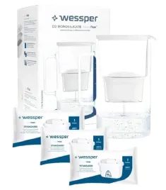 dzbanek-filtrujacy-szklany-3l-wessper-d2-borosilicate-bialy-4x-wklad