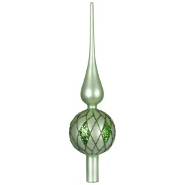 szklany-szpic-choinkowy-matcha-31cm-z-romboidalnym-wzorem-matowym