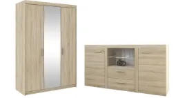 zestaw-szafa-3-drzwiowa-komoda-sonoma-rubi