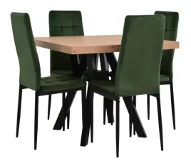 stol-rozkladany-90x90-190cm-4-krzesla-tapicerowane-welur-zielony
