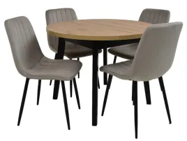 stol-okragly-100x100-130-cm-4-krzesla-tapicerowane-welurowe-kolory