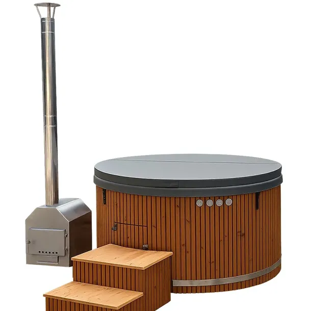 Spa ogrodowe Balia 200cm 6–8 osobowe 20 dysz + Piec na drewno