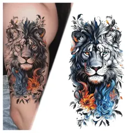 tatuaz-lew-kolorowy-przepiekny-zmywalny-tymczasowy-wodny