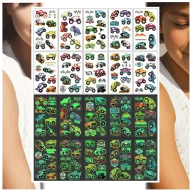 tatuaze-zmywalne-swiecace-w-ciemnosci-auta-monster-truck-10-wzorow