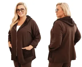 bluza-damska-plus-size-bawelniana-oversize-z-dlugim-rekawem-brazowa
