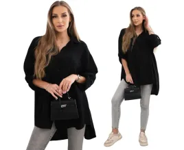 czarna-damska-koszula-bawelniana-muslinowa-plus-size