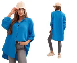 turkusowa-damska-koszula-bawelniana-muslinowa-plus-size