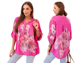 rozowa-bluzka-damska-oversize-z-bawelny-z-kwiatowym-nadrukiem