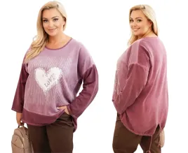 bluza-damska-plus-size-bawelniana-z-nadrukiem-serca-i-troczkami-ciemno-rozo