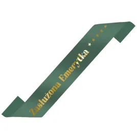 szarfa-zasluzona-emerytka-gwiazdki-zielony-butelkowy-160-cm